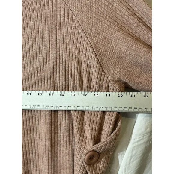 Coco+ Carmen Women's Pink Cowl Neck Ribbed Knit Button Sweater L Fisherman - Picture 4 of 9